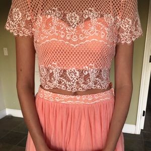 NWT Peach 2 Pc Prom Dress